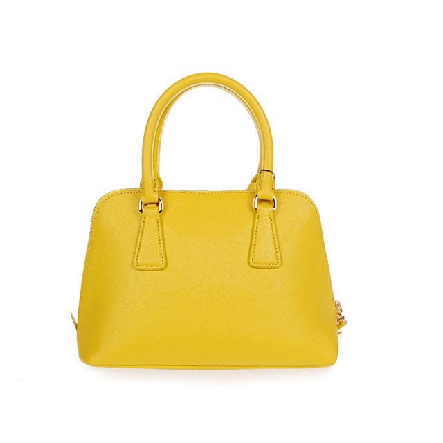 2013 Prada Saffiano Leather 33CM Two Handle Bag 0812 in Yellow