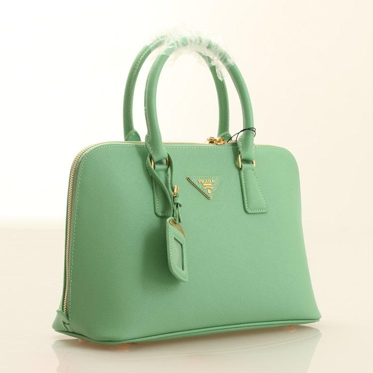 2013 Prada Saffiano Leather 33CM Two Handle Bag 0837 in Apple green