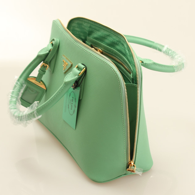 2013 Prada Saffiano Leather 33CM Two Handle Bag 0837 in Apple green