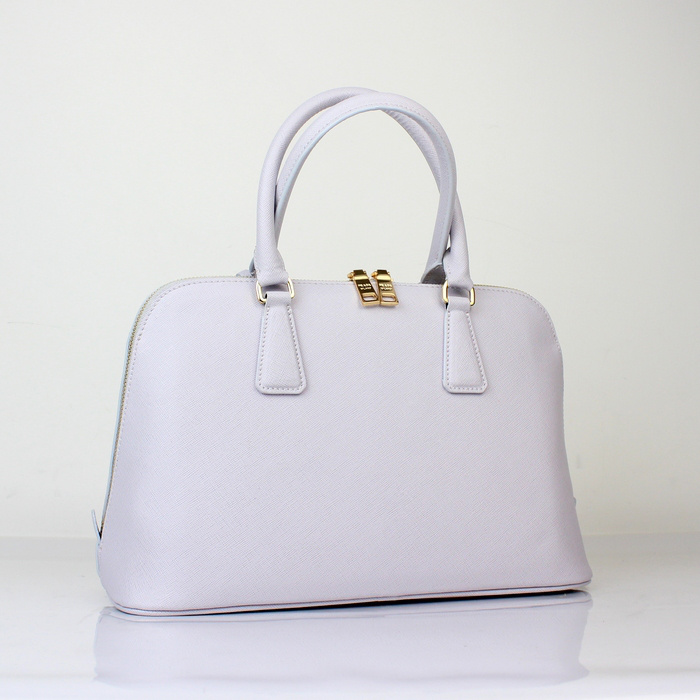 2013 Prada Saffiano Leather 33CM Two Handle Bag 0837 in Light gray