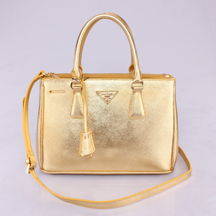 2013 Prada Saffiano Leather Tote Bag 1801 in Gold