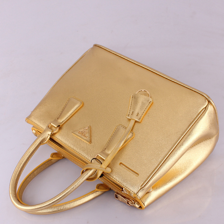 2013 Prada Saffiano Leather Tote Bag 1801 in Gold