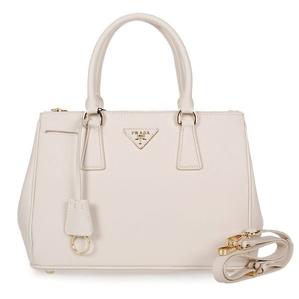 2013 Prada Saffiano Leather Tote Bag 1801 in Off White