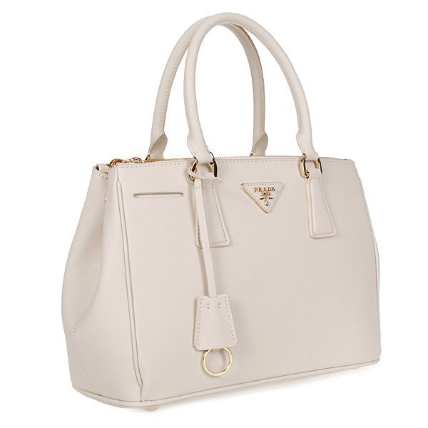 2013 Prada Saffiano Leather Tote Bag 1801 in Off White