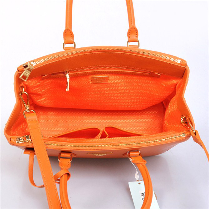 2013 Prada Saffiano Leather Tote Bag 1801 in Orange