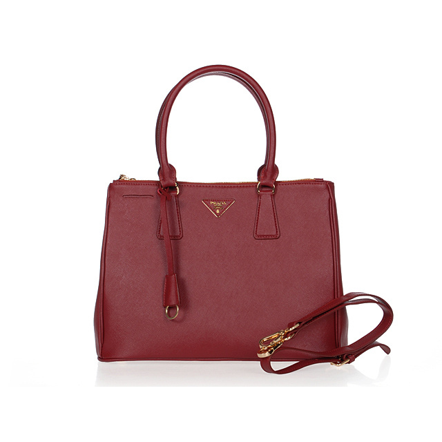 2013 Prada Saffiano Leather Tote Bag 1801 in Wine Red