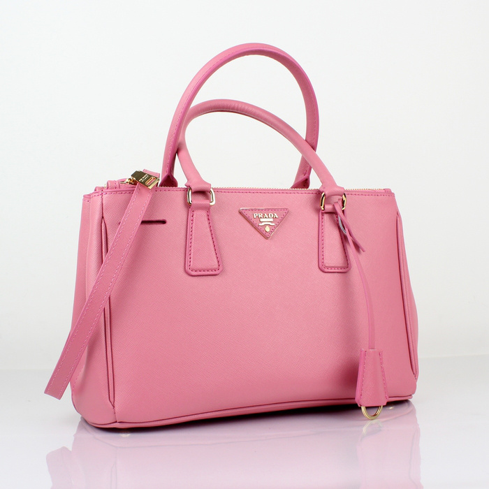 2013 Prada Saffiano Leather Tote Bag 1801 in cherry pink