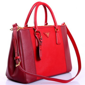 2013 Prada Saffiano Leather Tote Bag 2274 in Claret with Flame