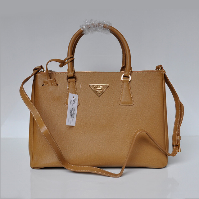 2013 Prada Saffiano Leather Tote Bag 2274 in Earth yellow