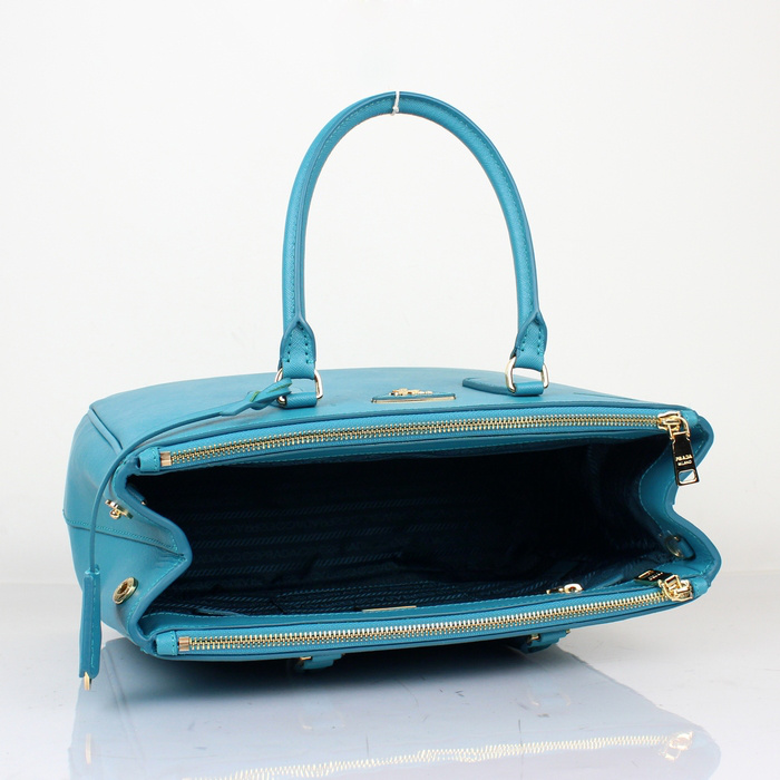 2013 Prada Saffiano Leather Tote Bag 2274 in Lake blue