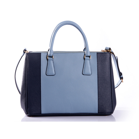 2013 Prada Saffiano Leather Tote Bag 2274 in RoyalBlue with Light Blue