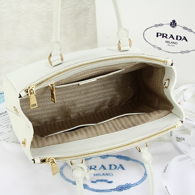 2013 Prada Saffiano Leather Tote Bag 2274 in White