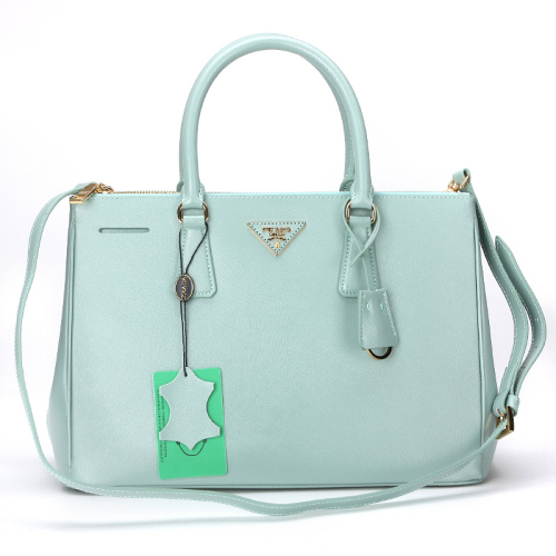 2013 Prada Saffiano Leather Tote Bag 2274 in light blue