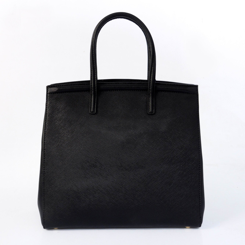 2013 Prada Saffiano Lux Tote Leather Handbag BR2404 in Black