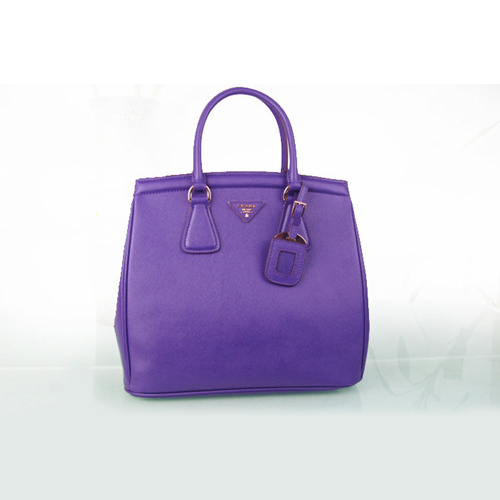 2013 Prada Saffiano Lux Tote Leather Handbag BR2404 in Dark purple