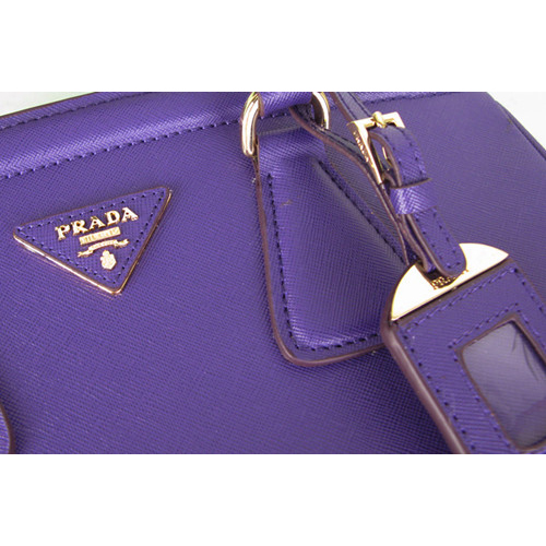 2013 Prada Saffiano Lux Tote Leather Handbag BR2404 in Dark purple