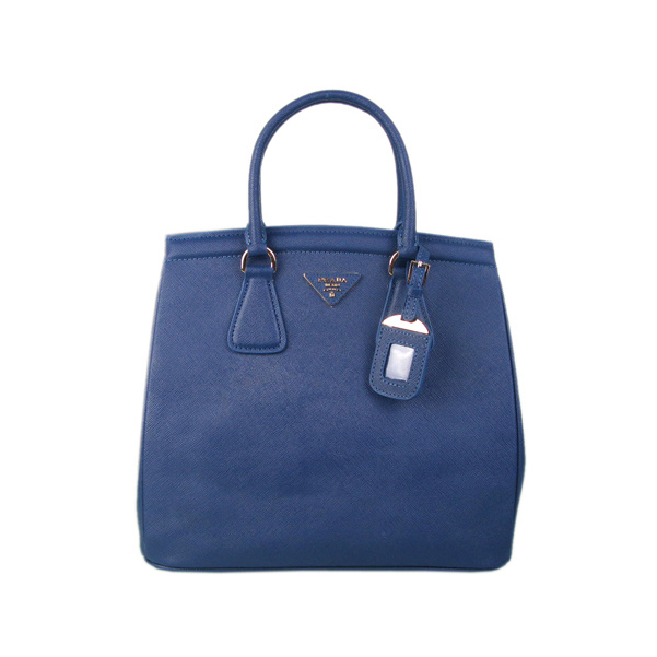 2013 Prada Saffiano Lux Tote Leather Handbag BR2404 in Darkblue