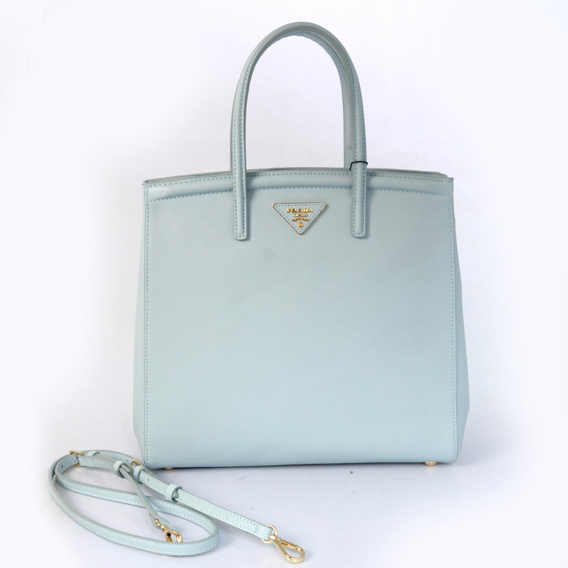 2013 Prada Saffiano Lux Tote Leather Handbag BR2404 in Lightlblue