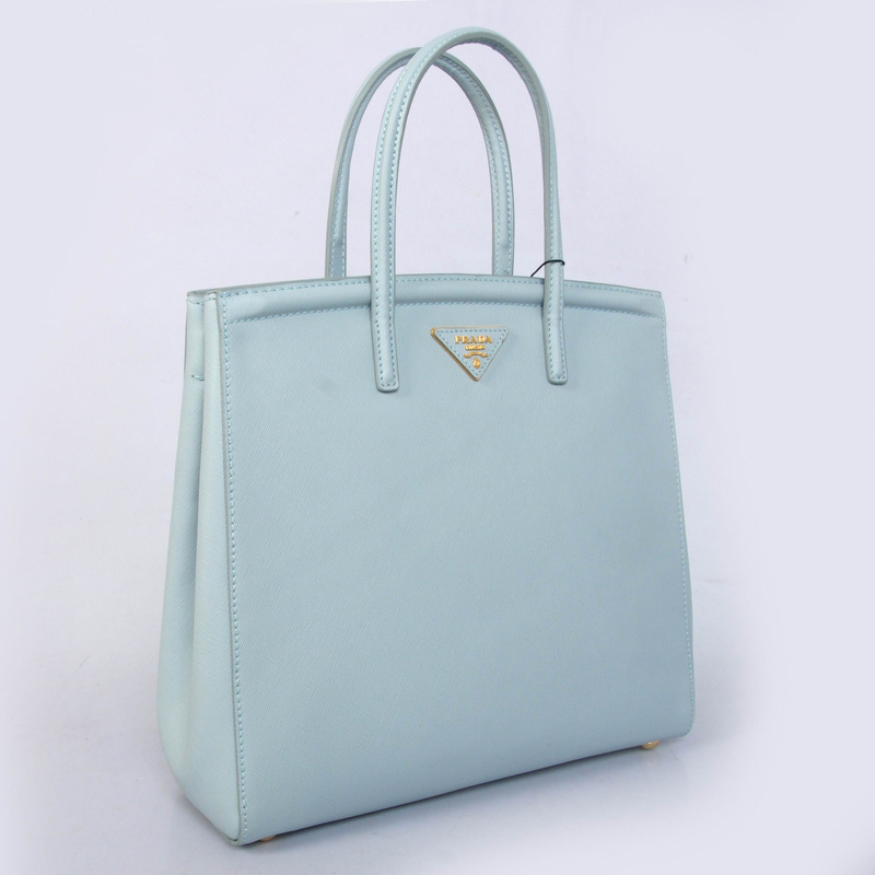 2013 Prada Saffiano Lux Tote Leather Handbag BR2404 in Lightlblue