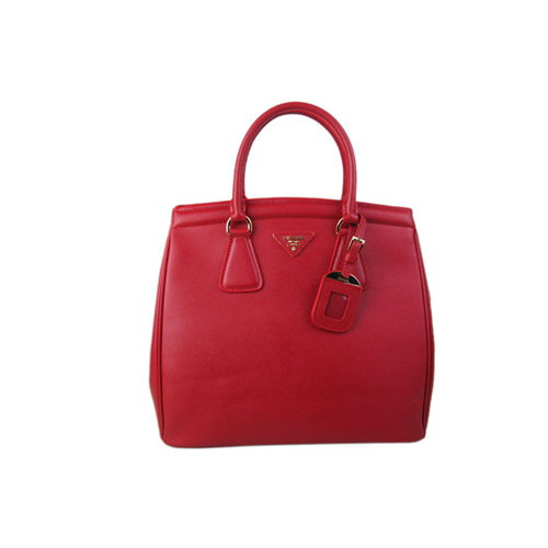 2013 Prada Saffiano Lux Tote Leather Handbag BR2404 in Red