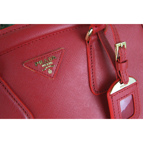 2013 Prada Saffiano Lux Tote Leather Handbag BR2404 in Red