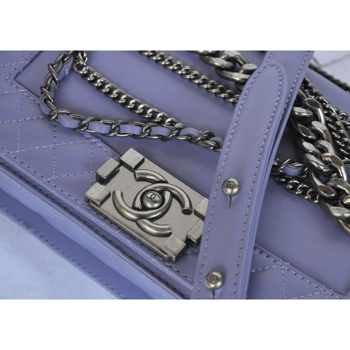 2014 Boy Chanel A67918 Lavender Flap Shoulder Bag in Original Leather