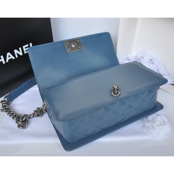 2014 Boy Chanel A67918 Royalblue Flap Shoulder Bag in Original Leather