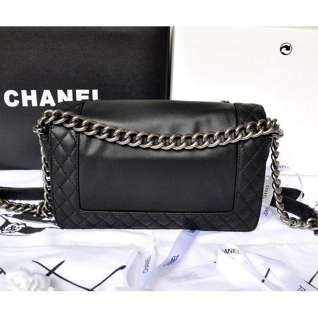 2014 Boy Chanel A67919 Black Flap Shoulder Bag in Original Leather