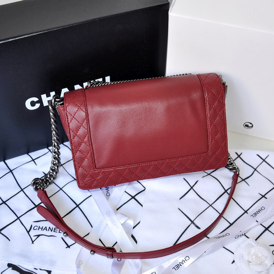 2014 Boy Chanel A67919 Burgundy Flap Shoulder Bag in Original Leather