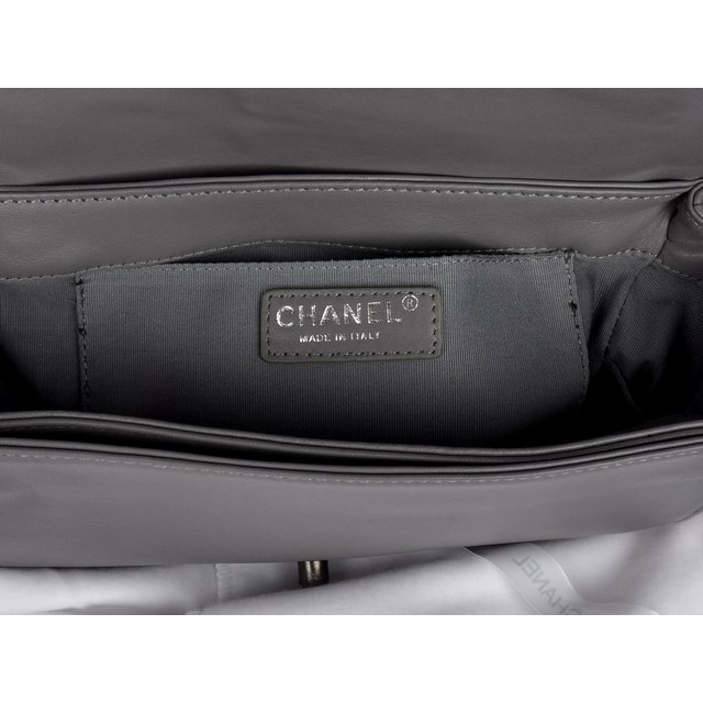 2014 Boy Chanel A67919 Gray Flap Shoulder Bag in Original Leather