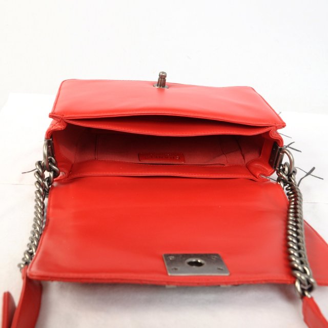 2014 Boy Chanel A67919 Red Flap Shoulder Bag in Original Leather