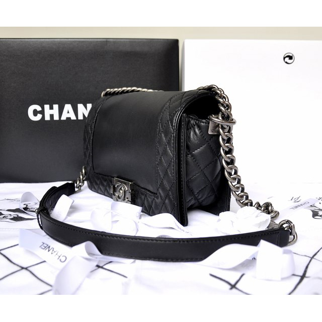 2014 Boy Chanel A67949 Black Flap Shoulder Bag in Original Leather