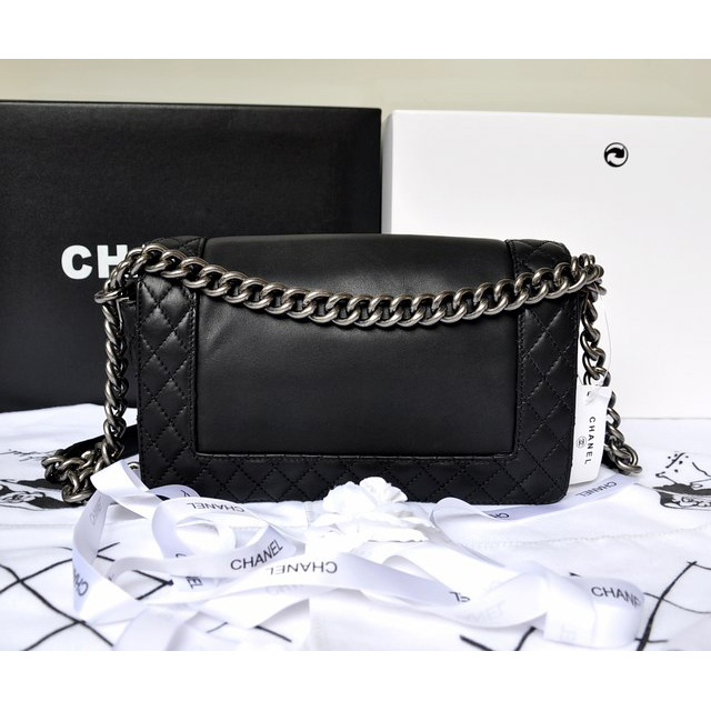 2014 Boy Chanel A67949 Black Flap Shoulder Bag in Original Leather