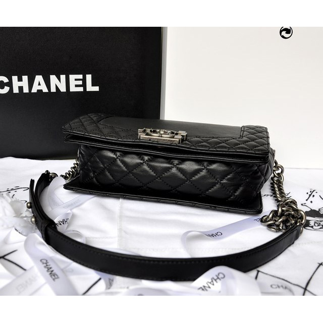 2014 Boy Chanel A67949 Black Flap Shoulder Bag in Original Leather