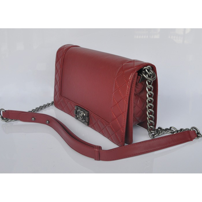 2014 Boy Chanel A67949 Claret Flap Shoulder Bag in Sheepskin Leather