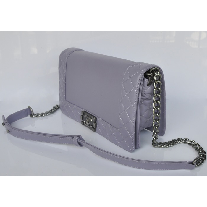 2014 Boy Chanel A67949 Lavender Flap Shoulder Bag in Sheepskin Leather