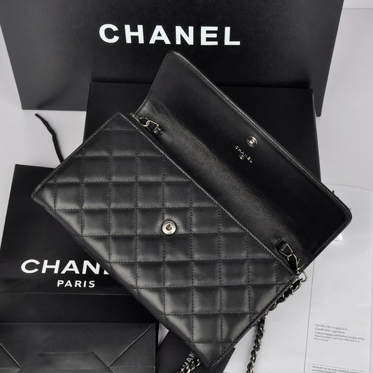 2014 Boy Chanel A68735 Original Sheepskin leather Flap Bag Black