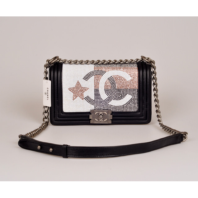 2014 Boy Chanel Dallas Flap Shoulder Bag Sheepskin A92480 Black