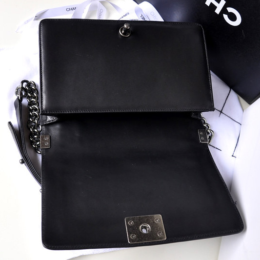 2014 Boy Chanel Flap Bag in Original Sheepskin Leather A66307 in Black