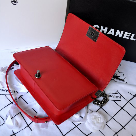 2014 Boy Chanel Flap Bag in Original Sheepskin Leather A66307 in Red