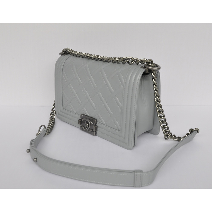 2014 Boy Chanel Flap Shoulder Bag A68086 Calfskin Grey