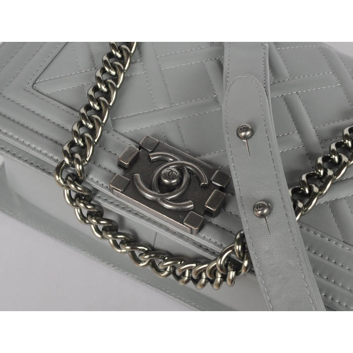 2014 Boy Chanel Flap Shoulder Bag A68086 Calfskin Grey