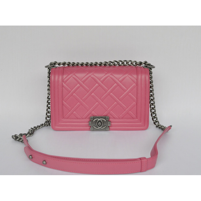 2014 Boy Chanel Flap Shoulder Bag A68086 Calfskin Rose