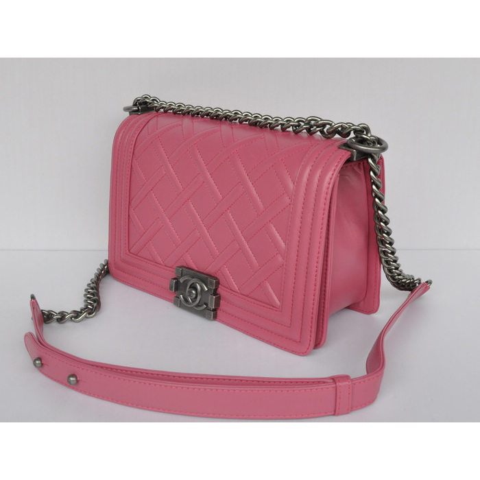 2014 Boy Chanel Flap Shoulder Bag A68086 Calfskin Rose