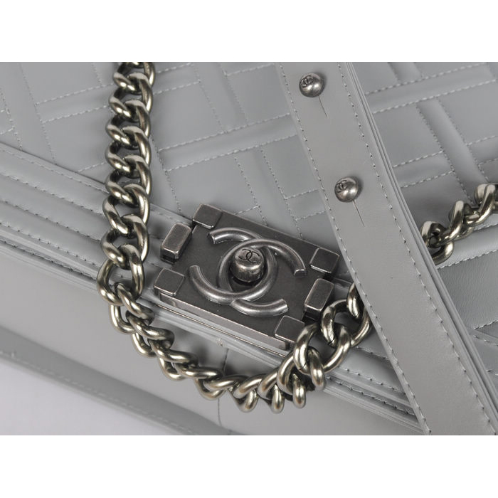 2014 Boy Chanel Flap Shoulder Bag A68087 Calfskin Grey