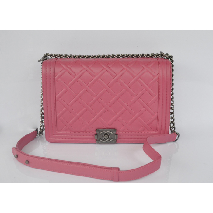 2014 Boy Chanel Flap Shoulder Bag A68087 Calfskin Rose