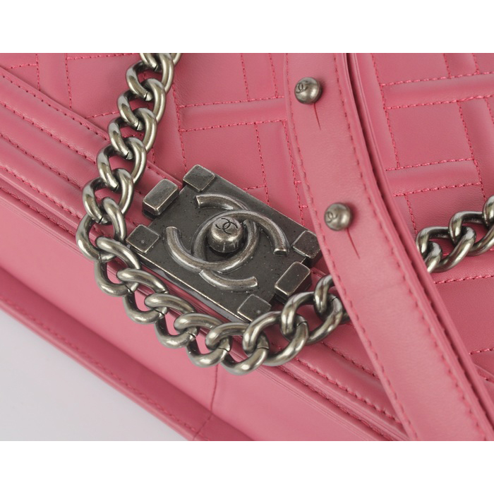 2014 Boy Chanel Flap Shoulder Bag A68087 Calfskin Rose