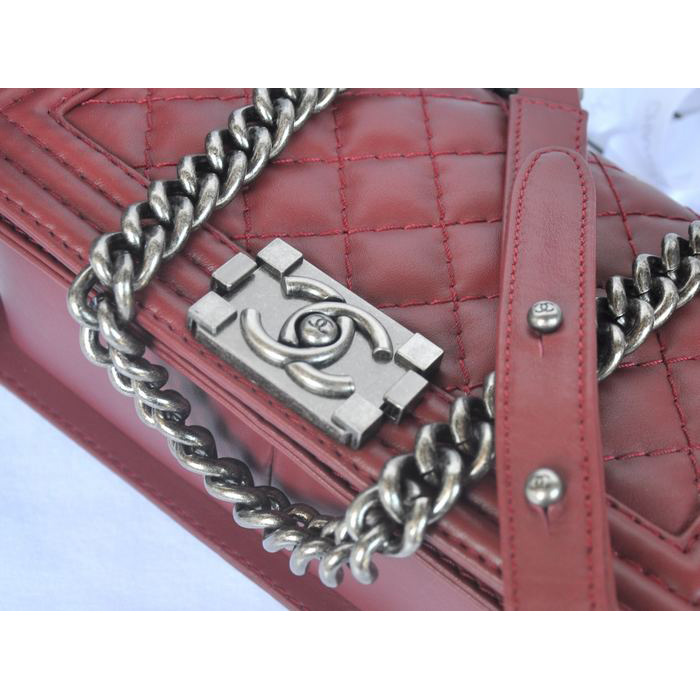 2014 Boy Chanel Flap Shoulder Bag Original Calf Leather A67086 Claret