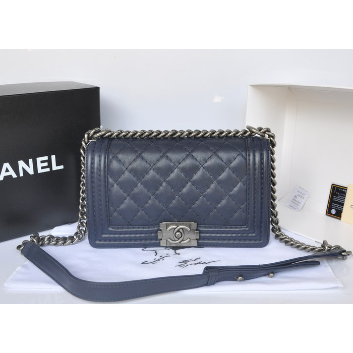 2014 Boy Chanel Flap Shoulder Bag Original Calf Leather A67086 Royalblue