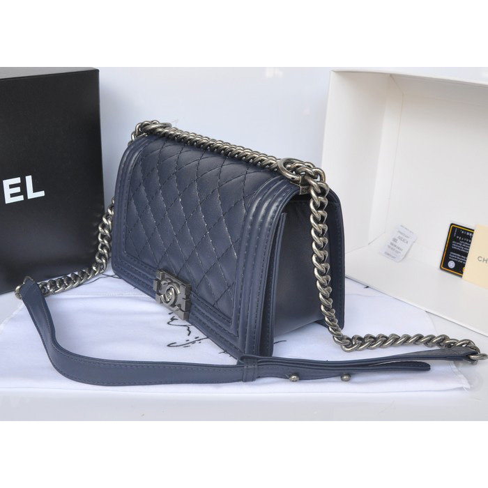 2014 Boy Chanel Flap Shoulder Bag Original Calf Leather A67086 Royalblue